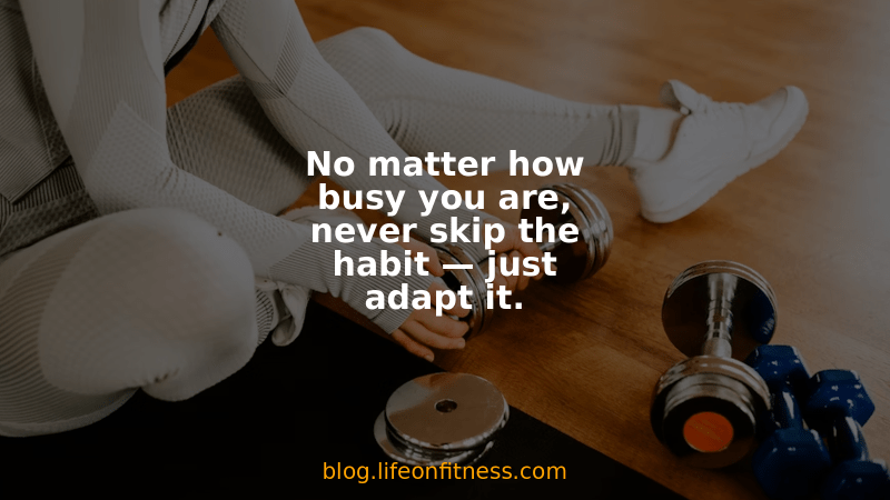 Visualizing a consistent workout schedule even during a busy week