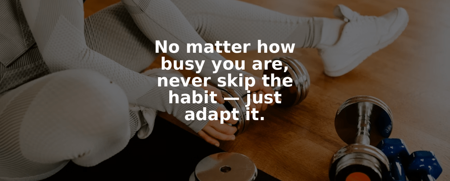 Visualizing a consistent workout schedule even during a busy week