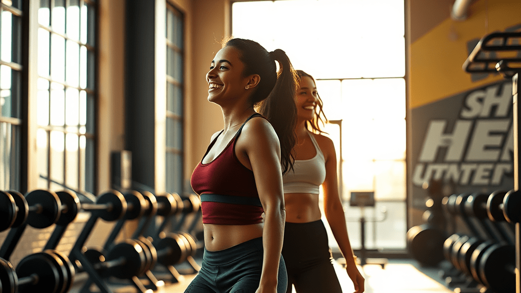 People haveing fun in the gym