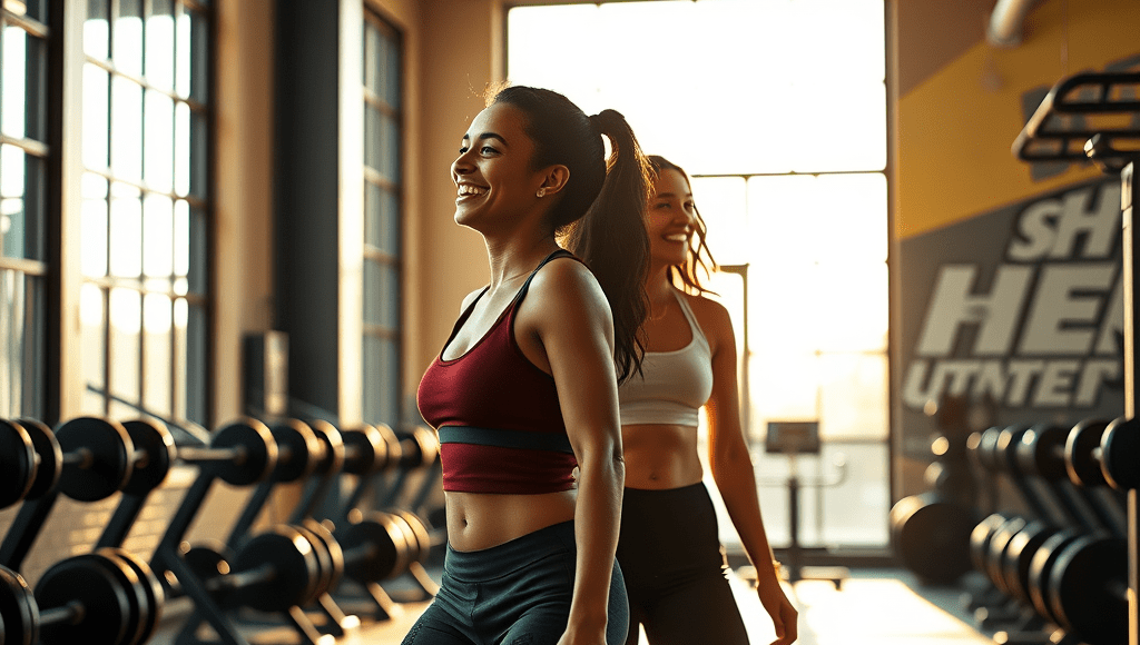 People haveing fun in the gym